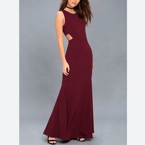 Lulus Loving Embrace Burgundy Cutout Maxi Dress Red - Size X-Small